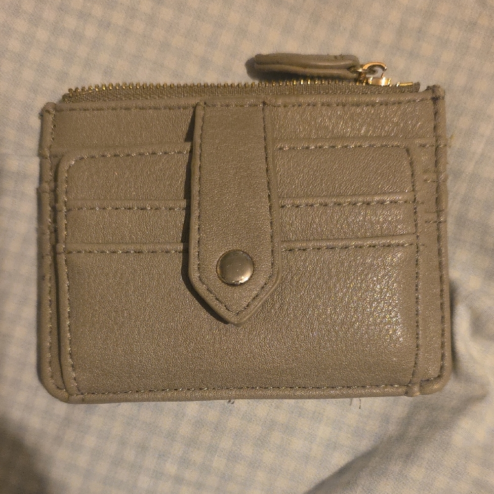 Beige Leather Card Holder